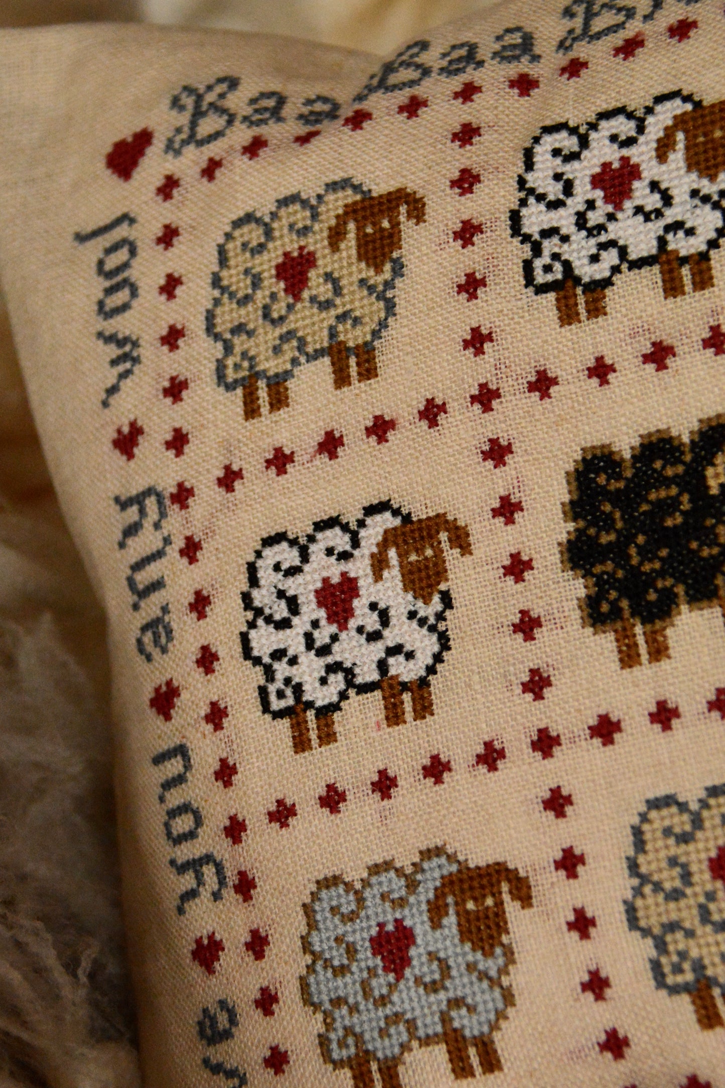 Baa Baa Black Sheep Cross Stitch Kit by Historical Sampler Company