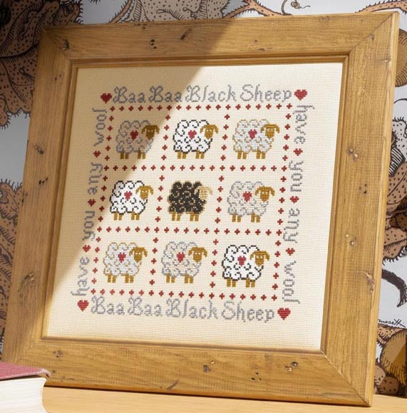 Baa Baa Black Sheep Cross Stitch Kit by Historical Sampler Company