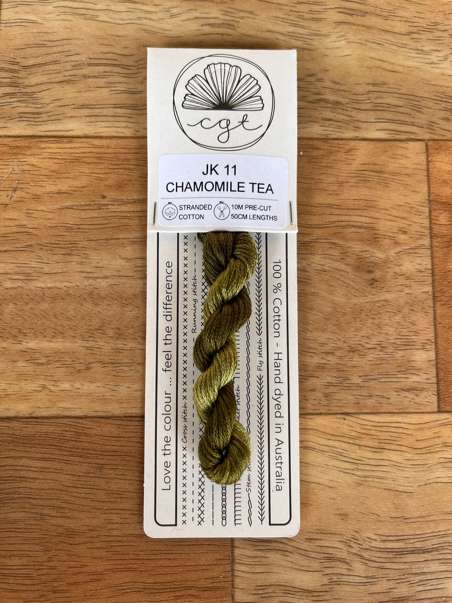 Chamomile Tea JK11 Cottage Garden Thread Pre-Cut 6 Stranded Hand Dyed Embroidery Floss