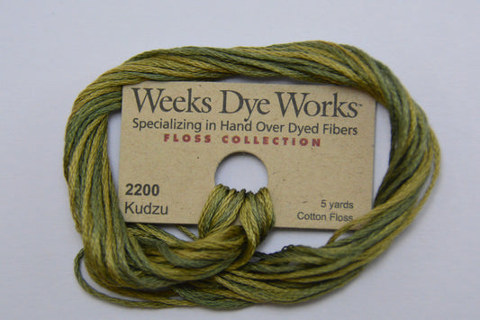 Kudzu 2200 Weeks Dye Works 6-Strand Hand-Dyed Embroidery Floss