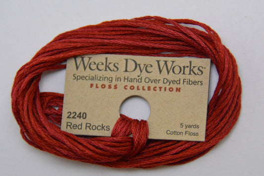 Red Rocks 2240 Weeks Dye Works 6-Strand Hand-Dyed Embroidery Floss