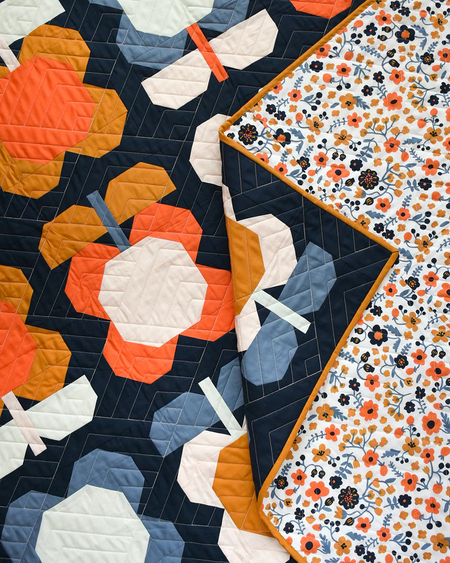 Folk Blooms Quilt Pattern Pen and Paper