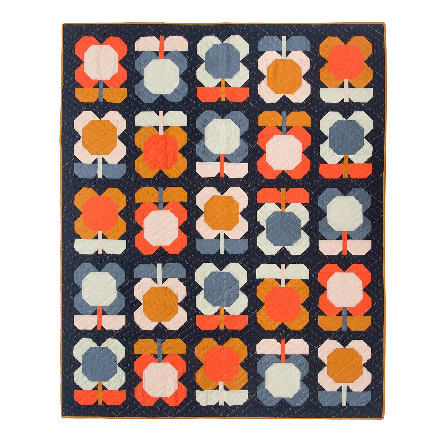 Folk Blooms Quilt Pattern Pen and Paper