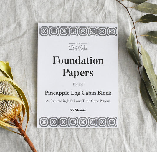 Pineapple Log Cabin Block Foundation Papers - Jen Kingwell