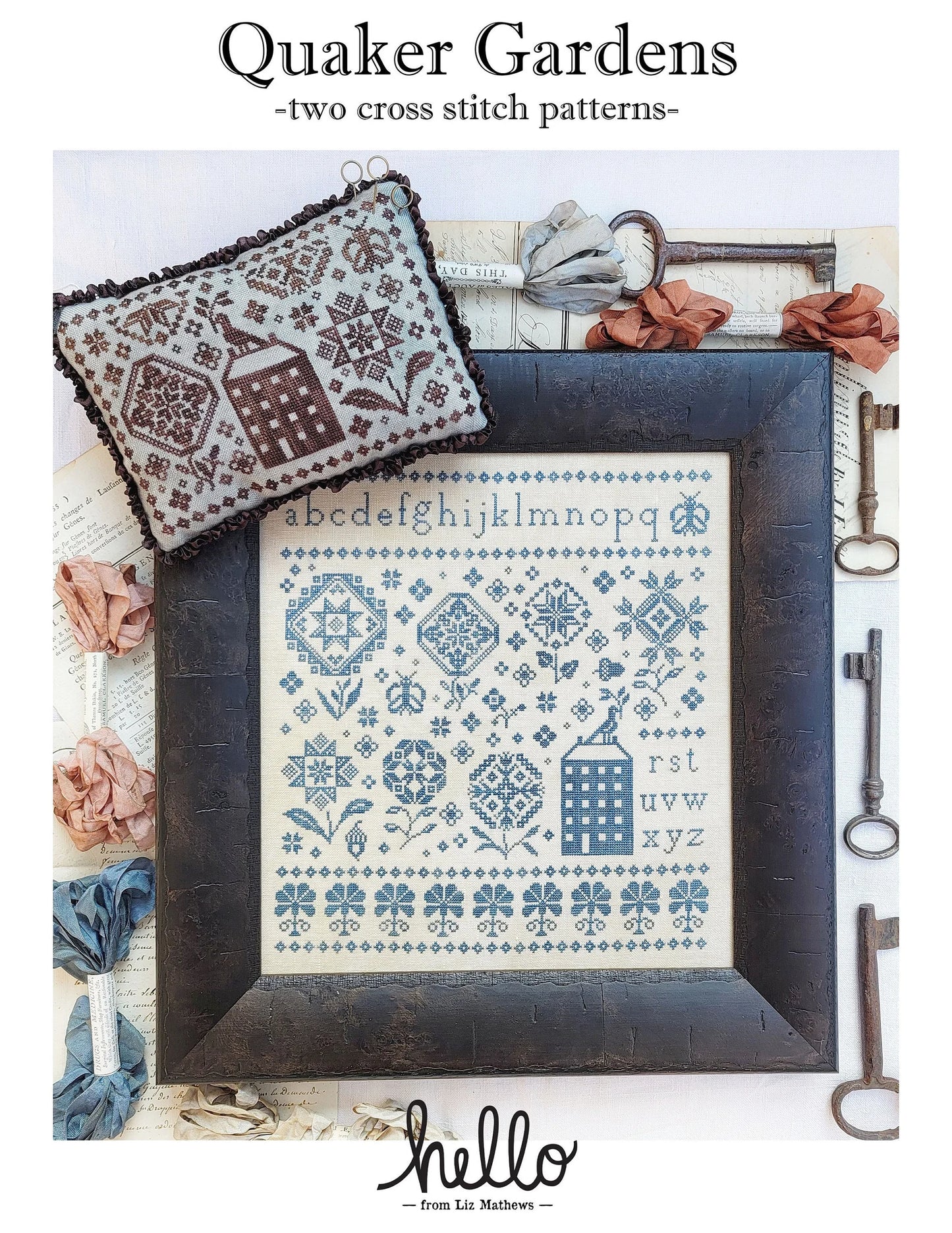 Quaker Gardens Sampler Cross Stitch Pattern Hello from Liz Mathews