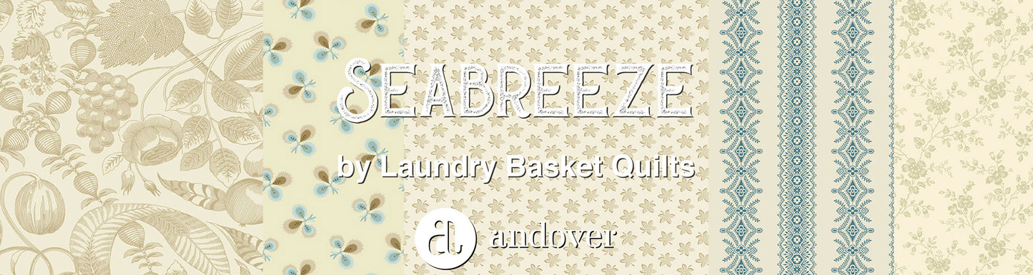Seabreeze Linen Morn A498LB Laundry Basket Quilts by Edyta Sitar for Andover (sold in 25cm increments)