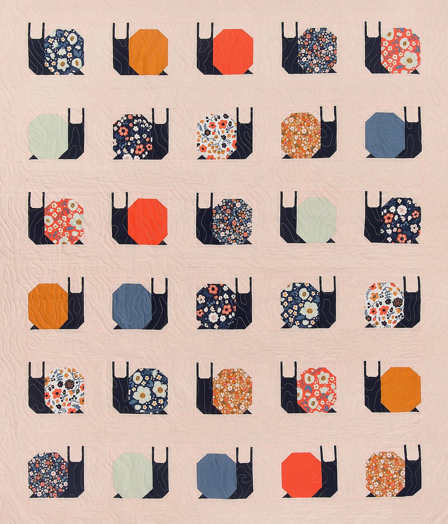 Garden Snails Quilt Pattern Pen and Paper