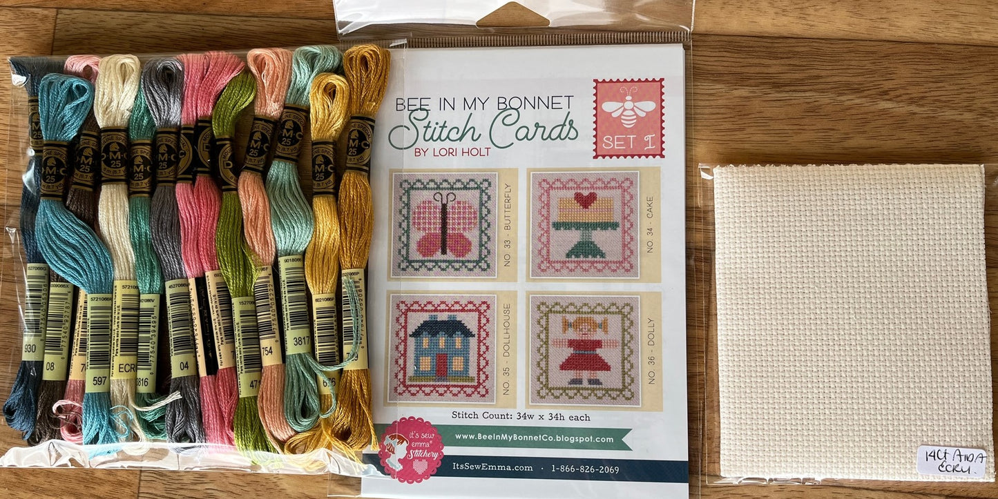 Stitch Card I Cross Stitch pattern, Thread and Aida Kit curated by The Rural Stitch Co