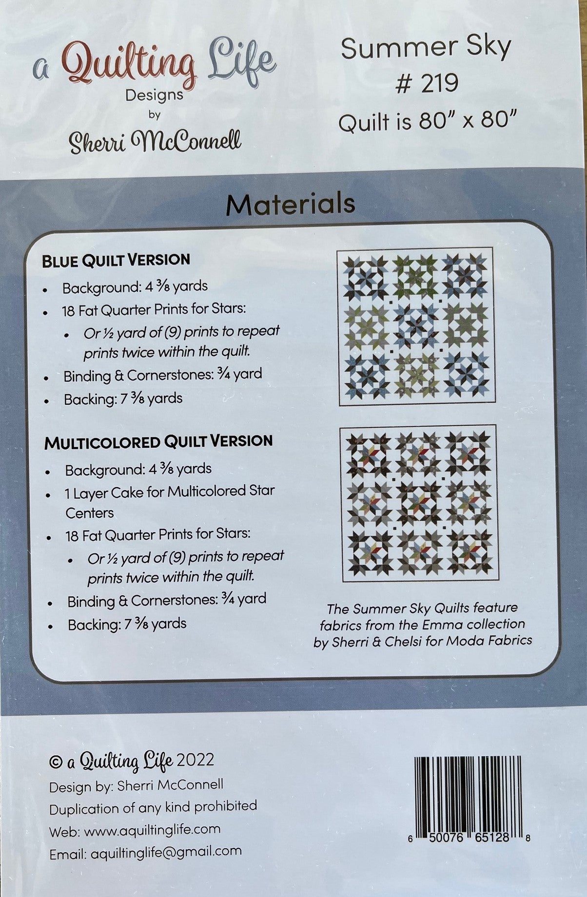 Summer Sky Quilt Pattern by A Quilting Life