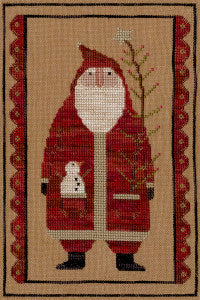 Primitive Santa Cross stitch pattern by Teresa Kogut