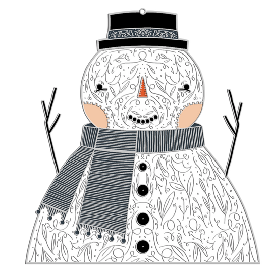 Gingiber Snowman Enamel Ornament