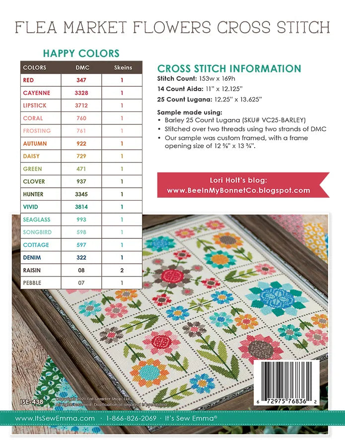 Flea Market Baskets Cross Stitch Pattern Lori Holt of Bee in my Bonnet