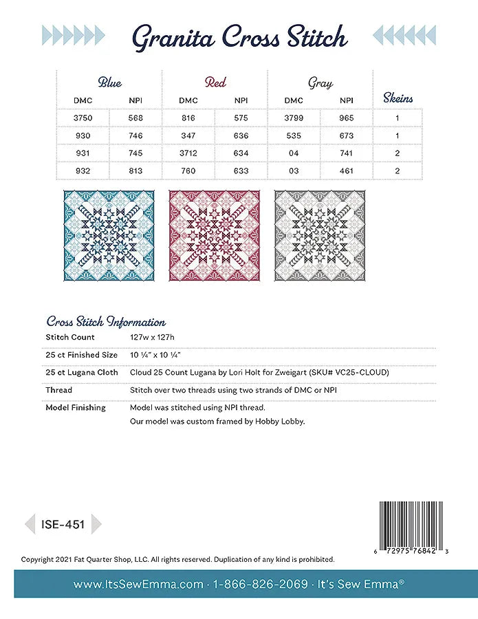 Granita Cross Stitch Pattern by Its Sew Emma