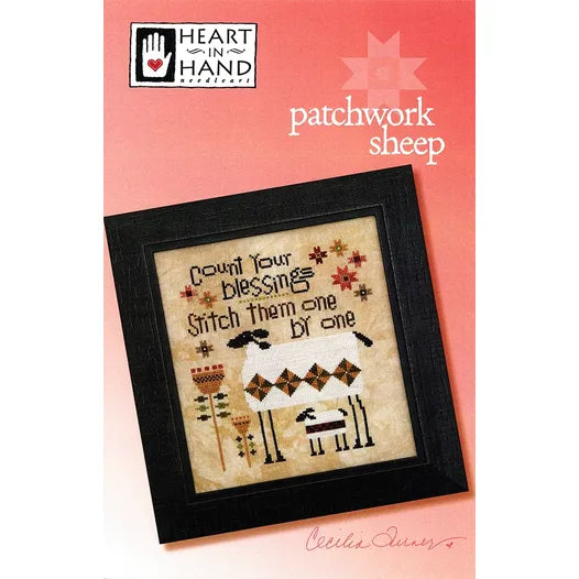 Patchwork Sheep Cross Stitch Pattern Heart in Hand