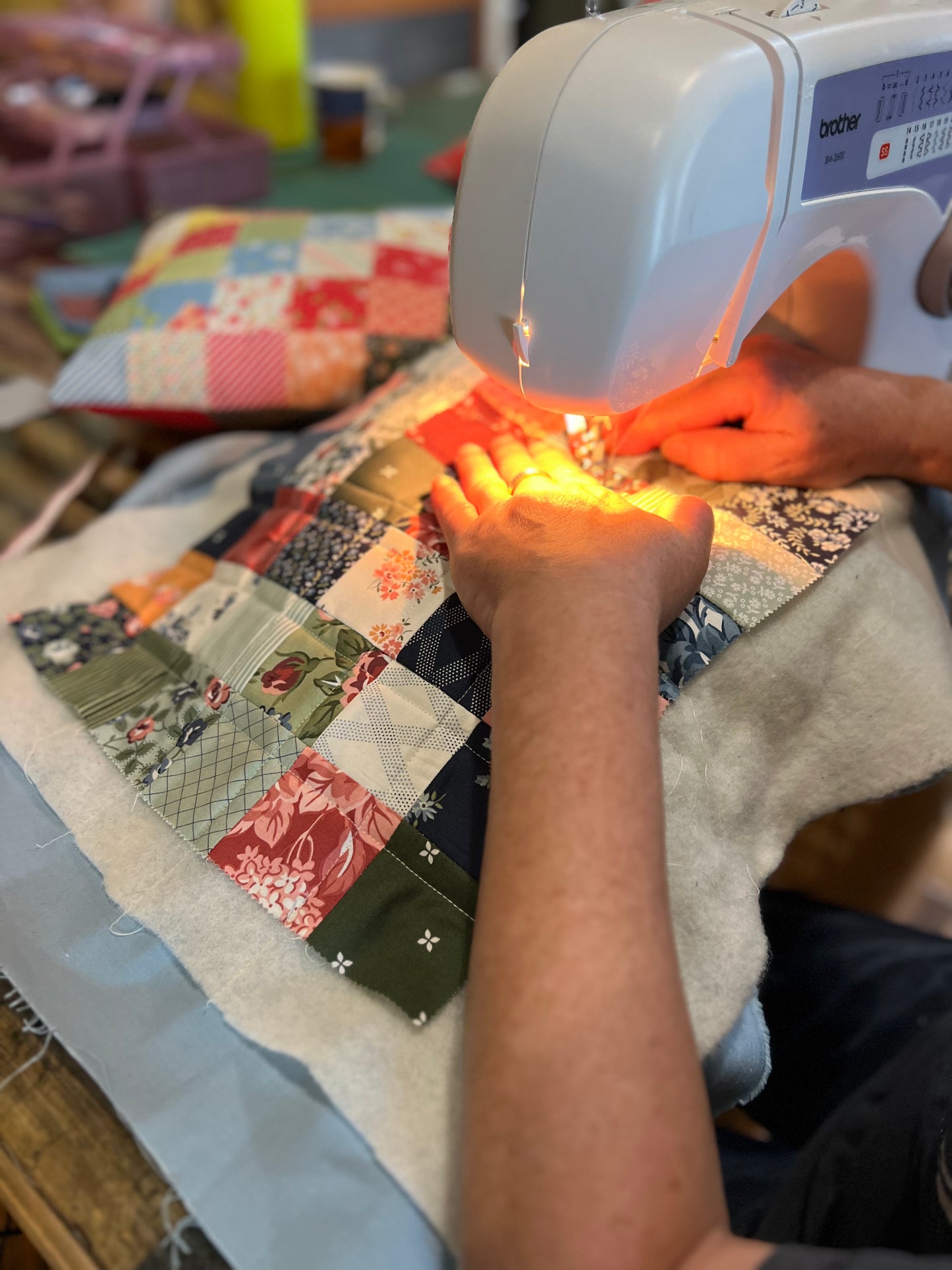 Beginner friendly quilting workshop- Checkerboard Cushion