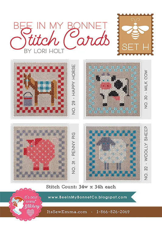 Bee in My Bonnet Stitch Cards Set H Lori Holt of Bee in my Bonnet