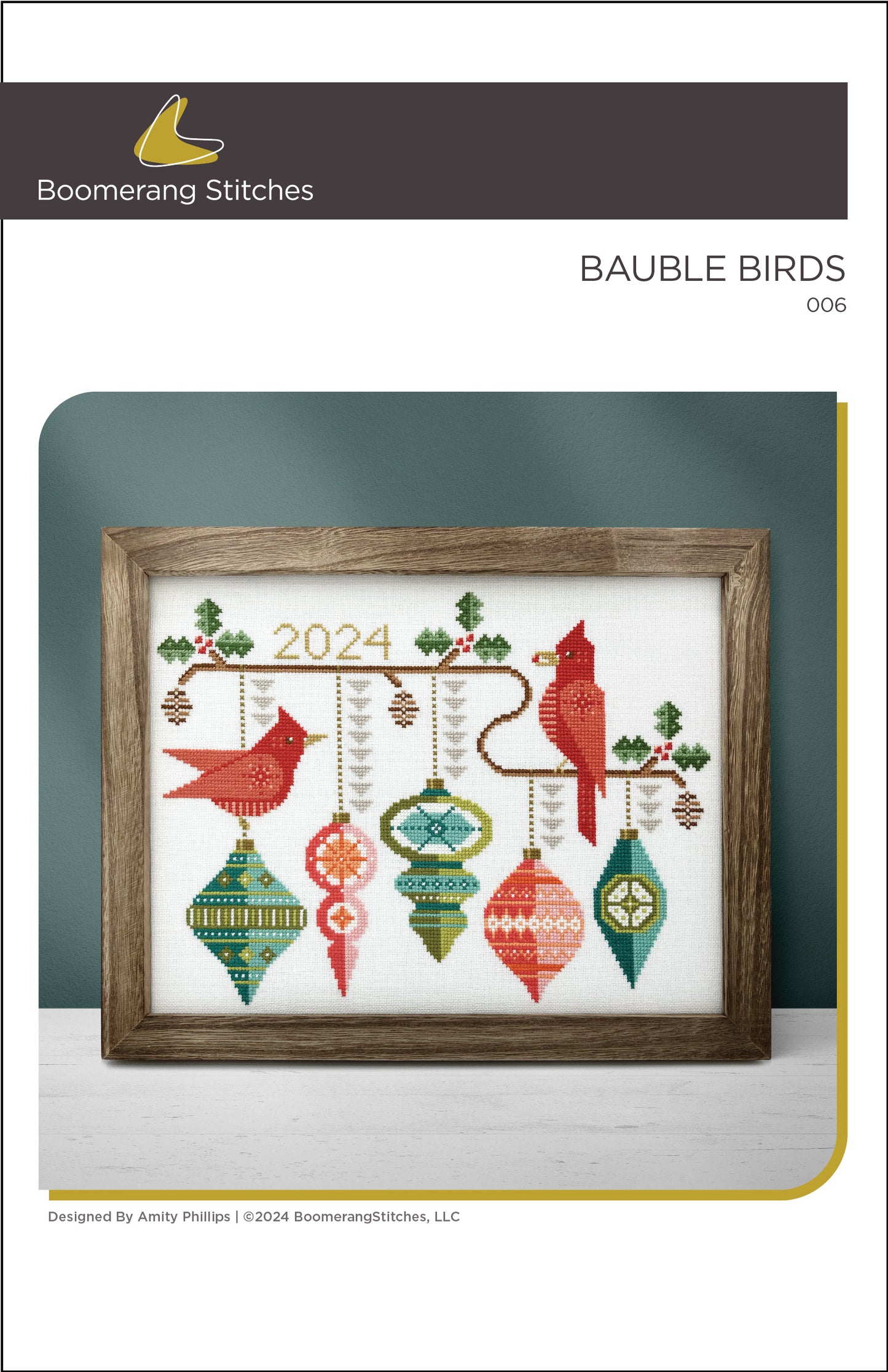 Bauble Birds Cross Stitch Pattern by Boomerang Sitches