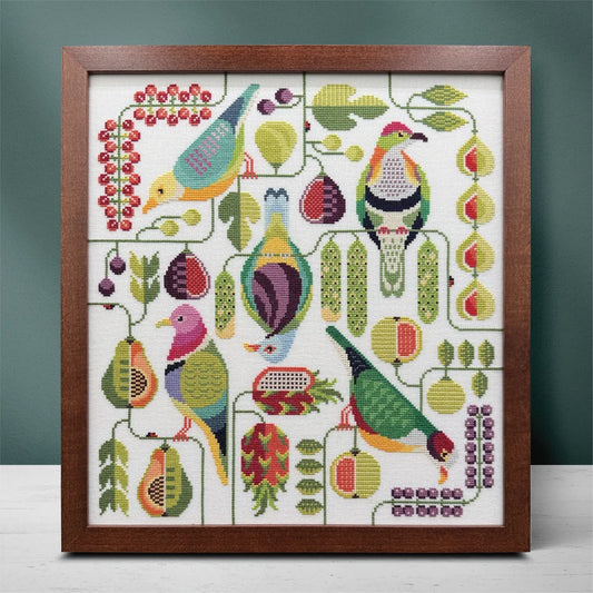 Fruit Dove Frenzy Cross Stitch Pattern by Boomerang Sitches