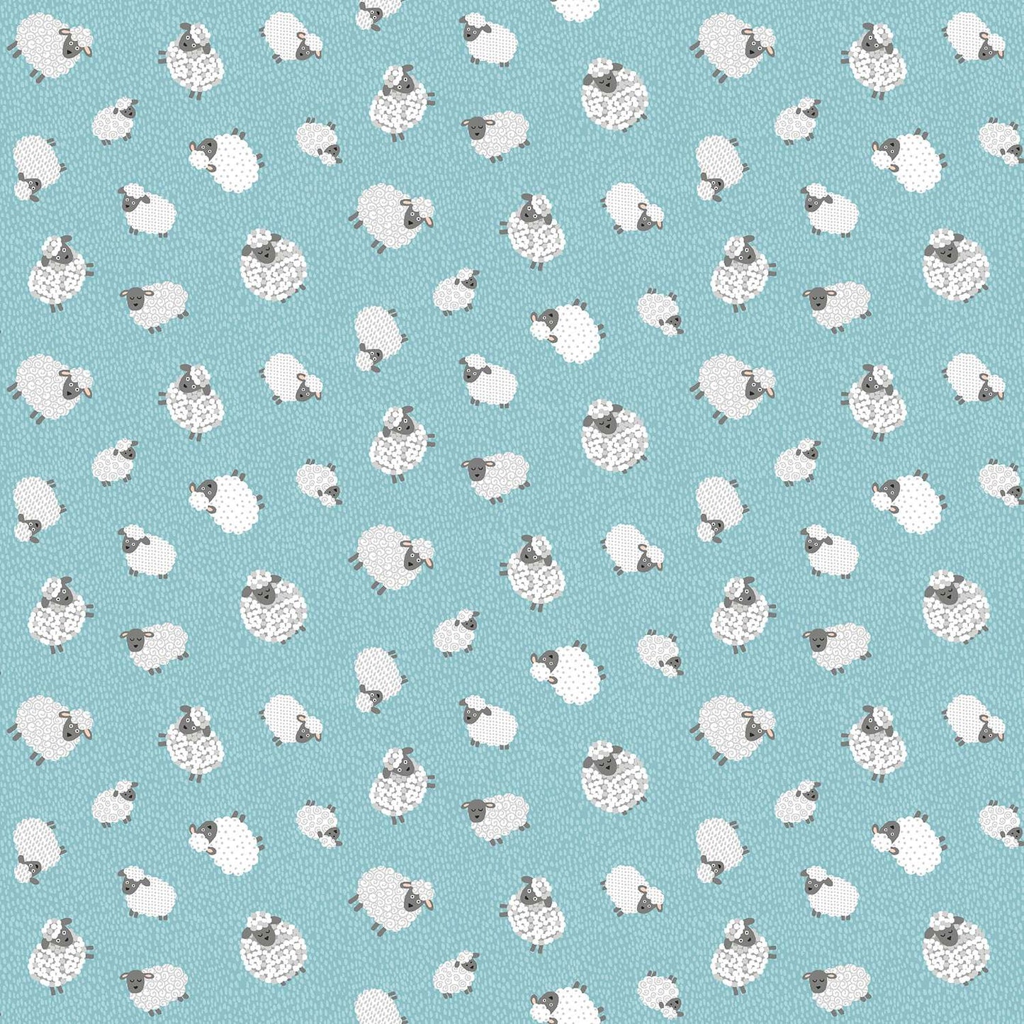 Fun On The Farm Woolly Sheep Blue M068B by Makower Fabrics (sold in 25cm increments)