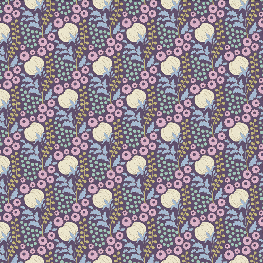 Sanctuary Cottonfield Eggplant 100574 by Tilda Fabrics (sold in 25cm increments)