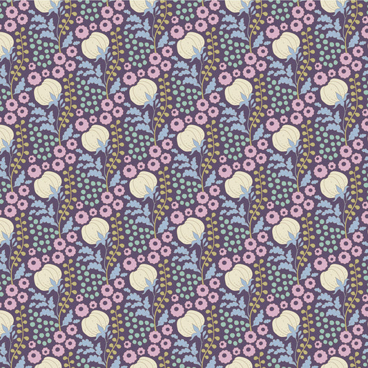 Sanctuary Cottonfield Eggplant 100574 by Tilda Fabrics (sold in 25cm increments)