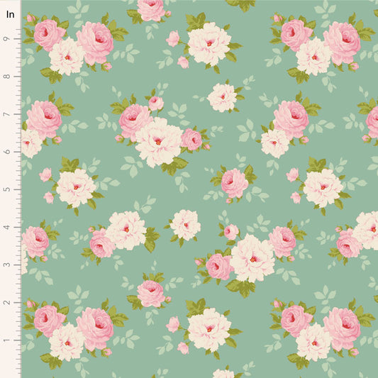 Sunday Brunch Pernille Teal 100583 by Tilda (sold in 25cm increments)