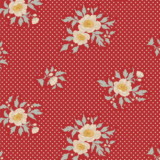 Tilda Merry Little Christmas Joy Red 100624 (sold in 25cm increments)