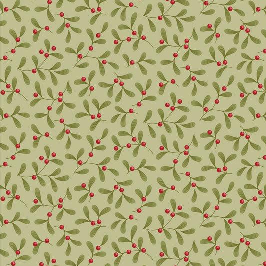 Tilda Merry Little Christmas Mistletoe Pistachio 100633 (sold in 25cm increments)