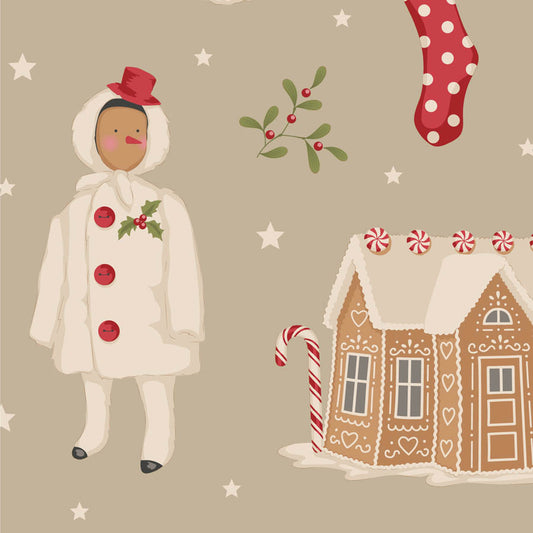 Tilda Merry Little Christmas Winterfriends Clay 100640 (sold in 25cm increments)