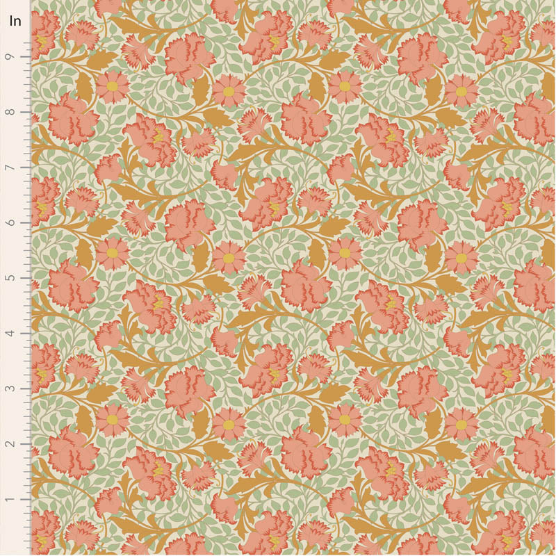 Songbird Floral Coral 100641 by Tilda (sold n 25cm increments)
