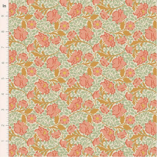 Songbird Floral Coral 100641 by Tilda (sold n 25cm increments)
