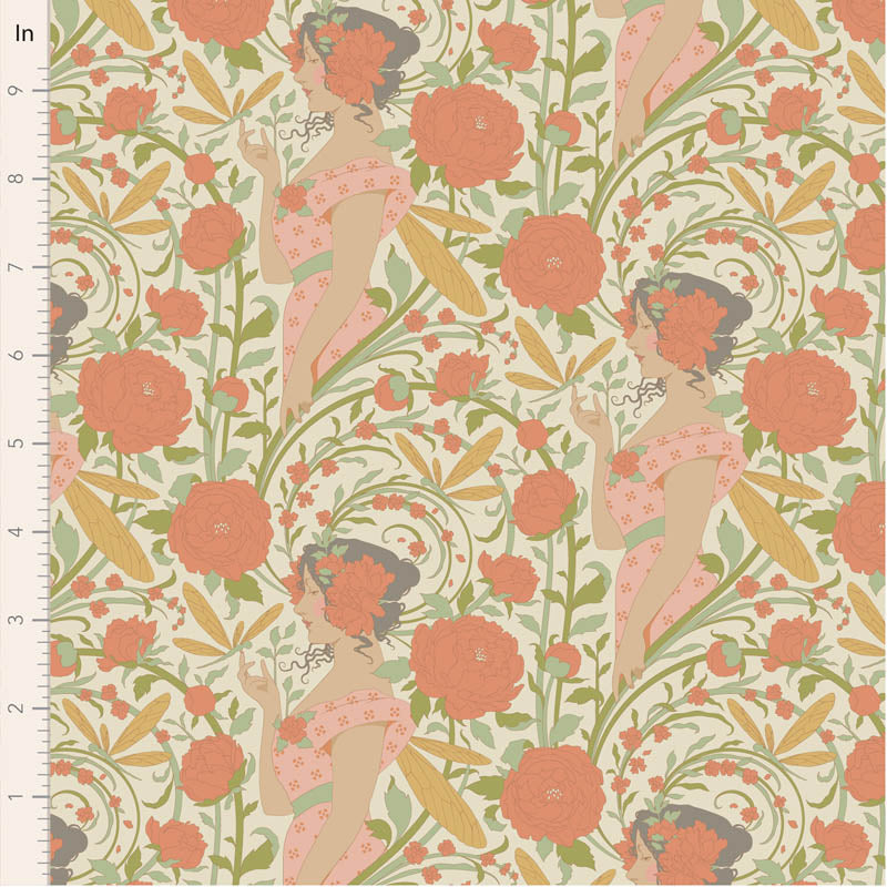 Songbird Aubrey Coral 100643 by Tilda (sold in 25cm increments)