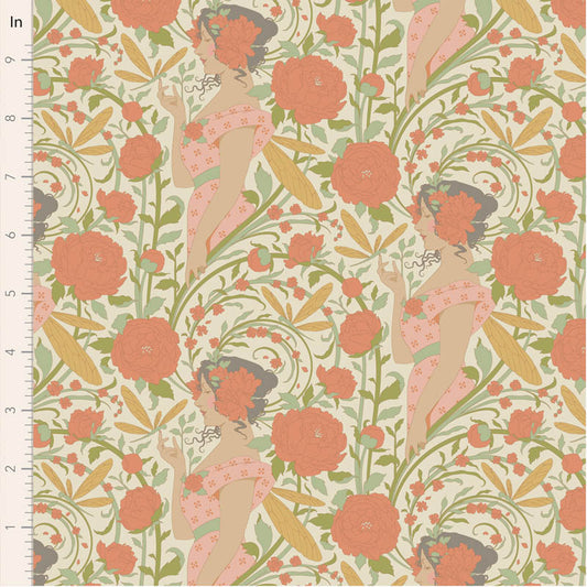 Songbird Aubrey Coral 100643 by Tilda (sold in 25cm increments)