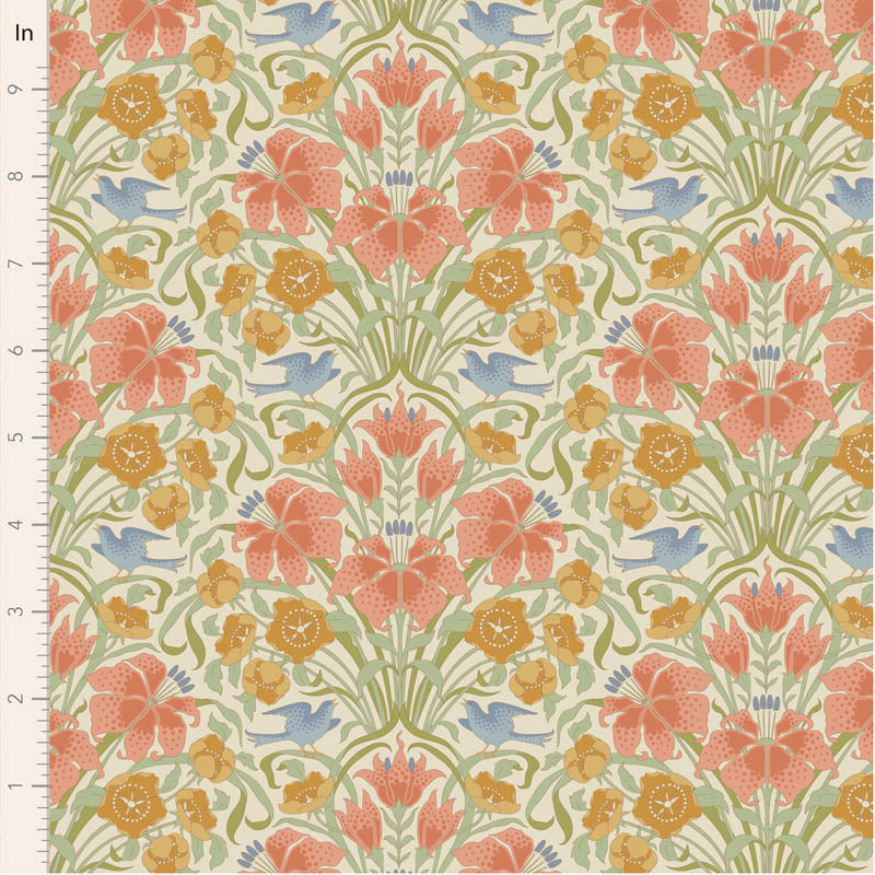 Songbird Coral 100645 by Tilda (sold in 25cm increments)