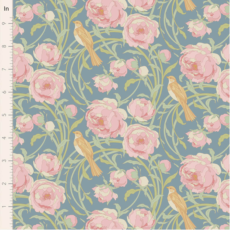 Songbird Cora Blue 100655 by Tilda (sold in 25cm increments)