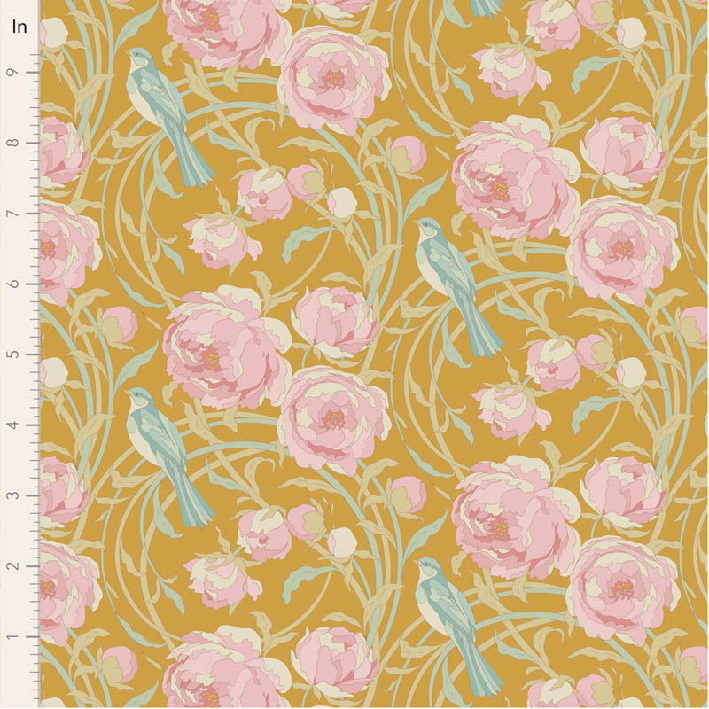 Songbird Cora Mustard 100657 by Tilda (sold in 25cm increments)