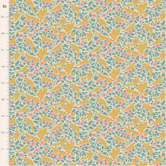 Songbird Ava Teal 100660 by Tilda (sold in 25cm increments)