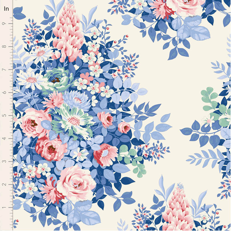 Something Blue Whimsyflower Cream 100665 by Tilda (sold in 25cm increments)