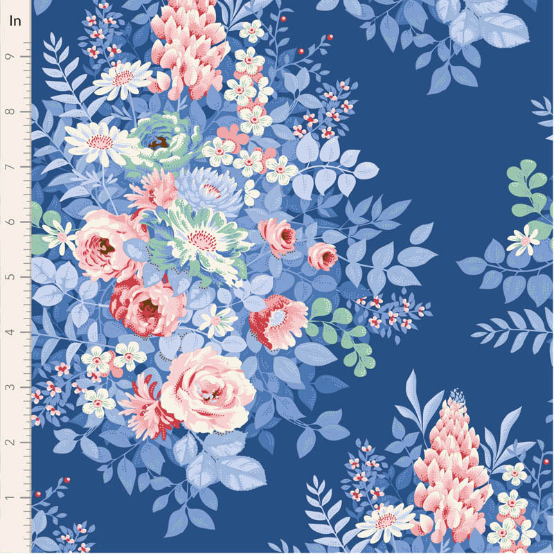 Something Blue Whimsyflower Night 100675 by Tilda (sold in 25cm increments)