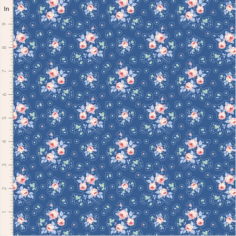 Something Blue First Kiss Denim 100679 by Tilda (sold in 25cm increments)