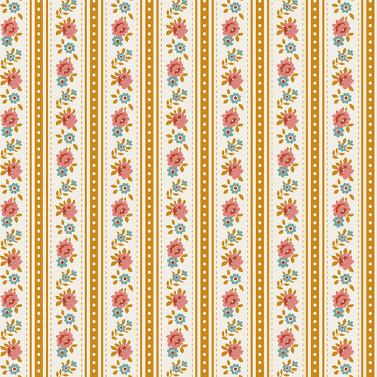 Tilda Village Life Agnes Ochre 100683 by Tilda (sold in 25cm increments)
