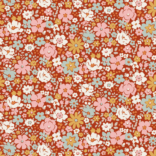 Tilda Village Life Esther Rust 100685 by Tilda (sold in 25cm increments)