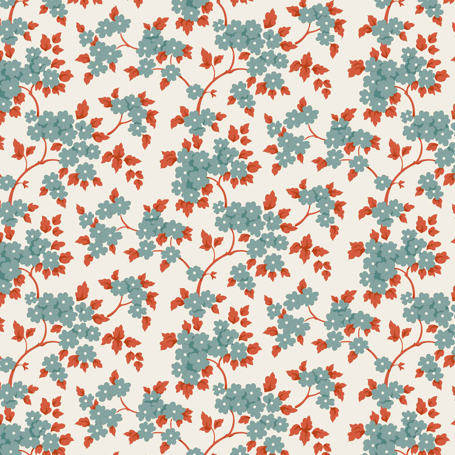Tilda Village Life Ruth Teal 100686 by Tilda (sold in 25cm increments)