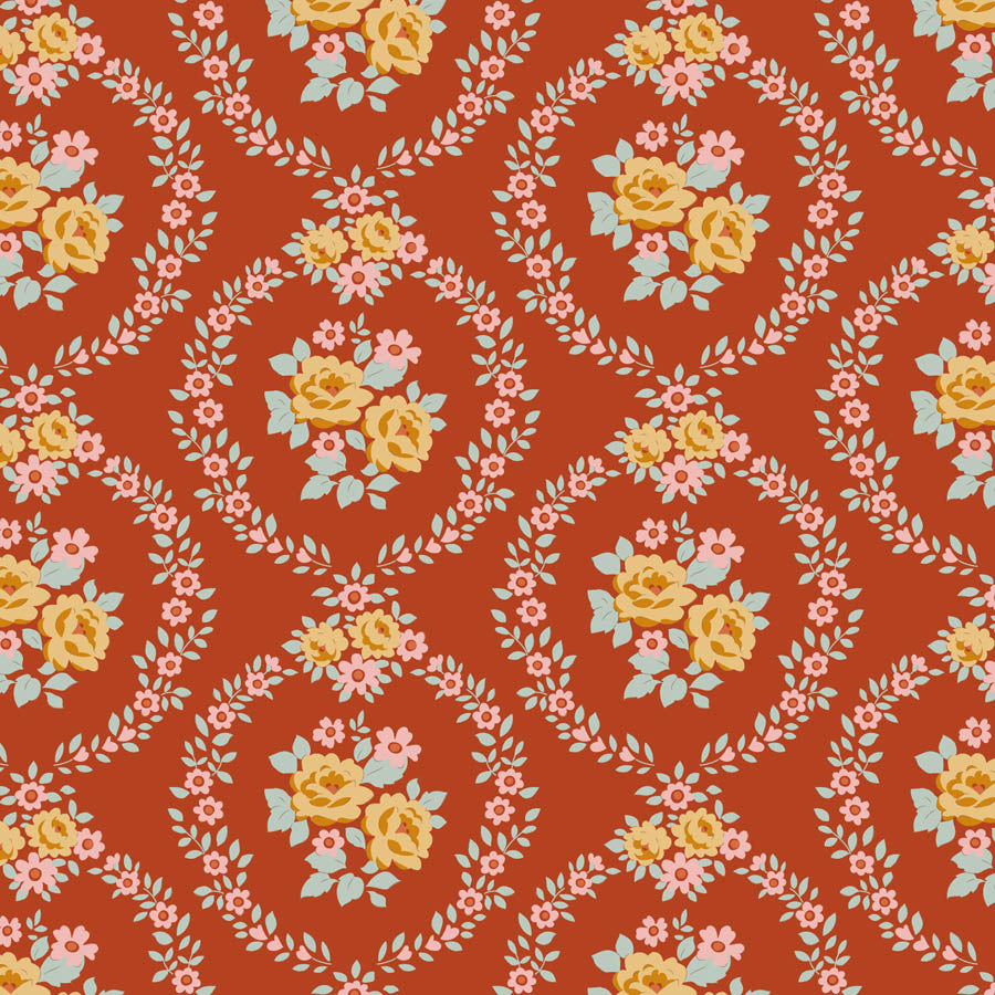 Tilda Village Life Marble Rust 100687 by Tilda (sold in 25cm increments)