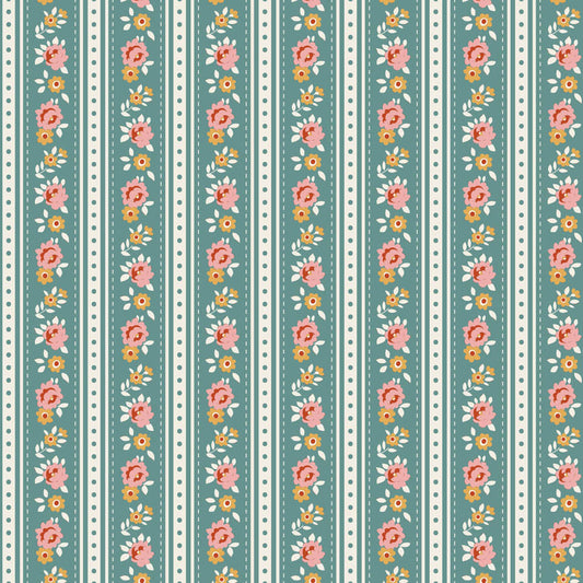 Tilda Village Life Agnes Teal 100690 by Tilda (sold in 25cm increments)