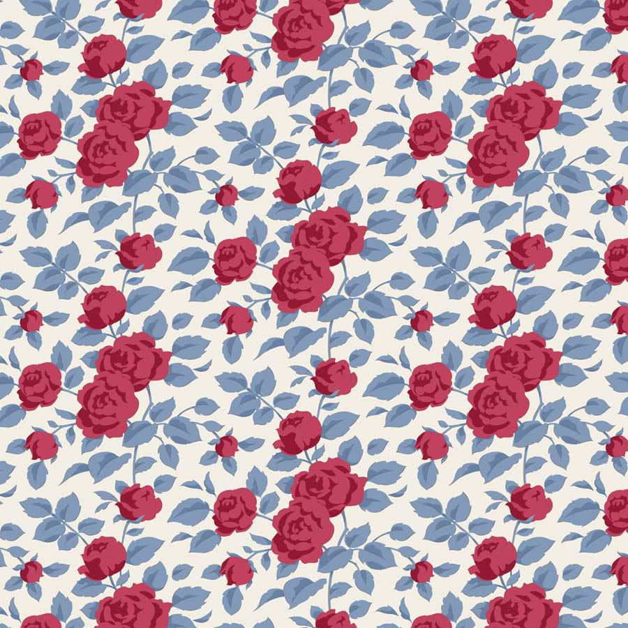 Tilda Village Life Margot Burgundy 100694 by Tilda (sold in 25cm increments)