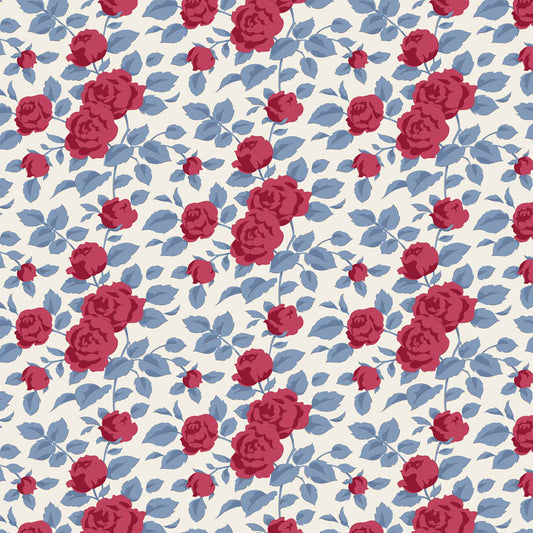 Tilda Village Life Margot Burgundy 100694 by Tilda (sold in 25cm increments)