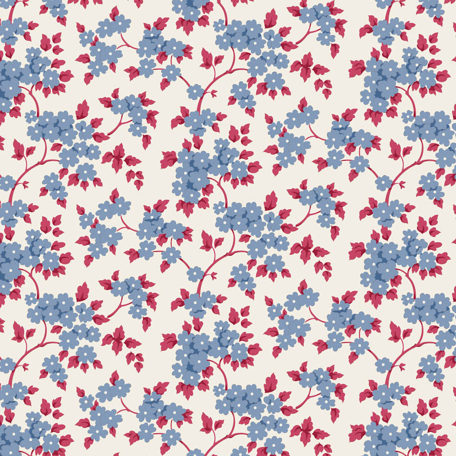 Tilda Village Life Ruth Blue 100696 by Tilda (sold in 25cm increments)