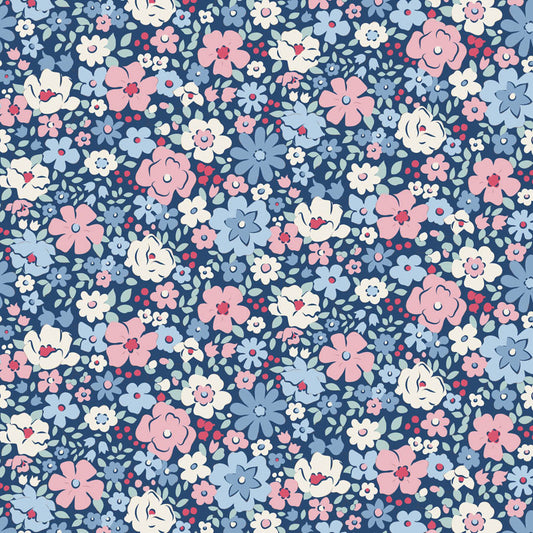 Tilda Village Life Esther Blue 100699 by Tilda (sold in 25cm increments)