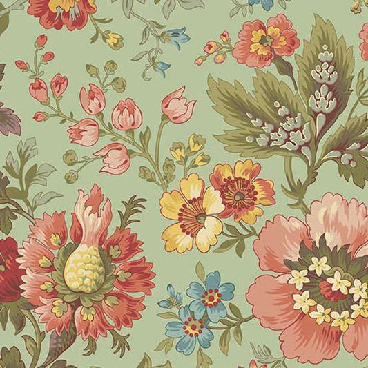 Farmers Daughter Milk & Honey Garden Green A10073G by Laundry Basket Quilts for Andover (sold in 25cm Increments)